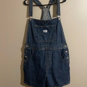 Levi’s Shortall Dark Wash Overalls Size Large